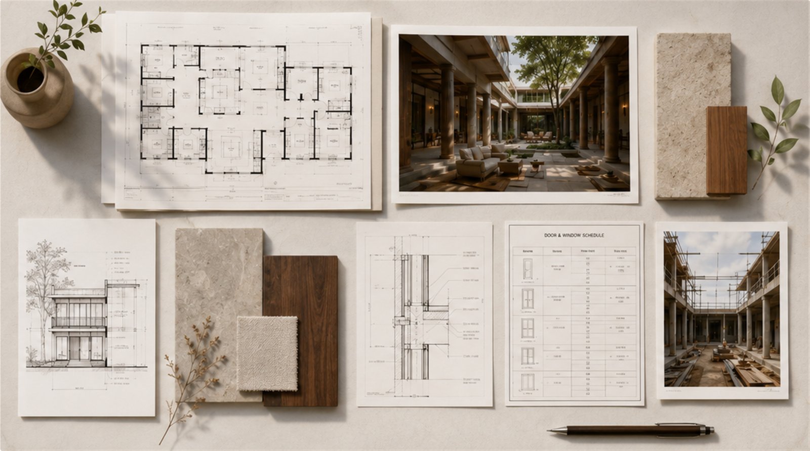 Coordinated architectural deliverables, materials and plans